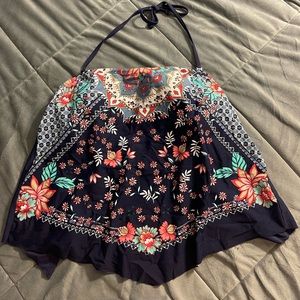 Blue Flowy Tankini Top Size XL